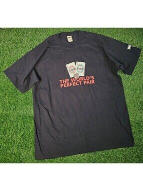 Vtg Beer Beck's The World's Perfect Pair Graphic T-Shirt Black XL